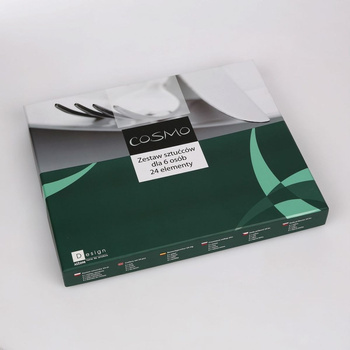 Komplet 24 sztućców Cosmo pudełko flok