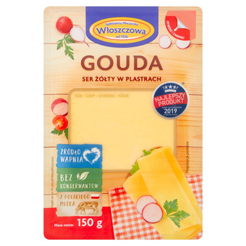Włoszczowa Ser żółty gouda w plastrach 150 g