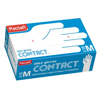 Paclan Rękawice lateksowe M 100 sztuk