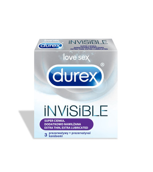 Durex Invisible Dodatkowo nawilżane Prezerwatywy 3szt