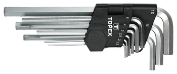 Klucze sześciokątne 15-10 mm, zestaw 9 szt