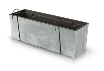 Doniczka Prosperplast Urbi Case Beton Effect z wieszakiem 60cm, kolor beton