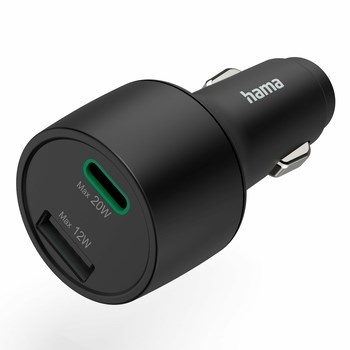 Ładowarka samochodowa Hama 1X USB-C, 1X USB-A 201690