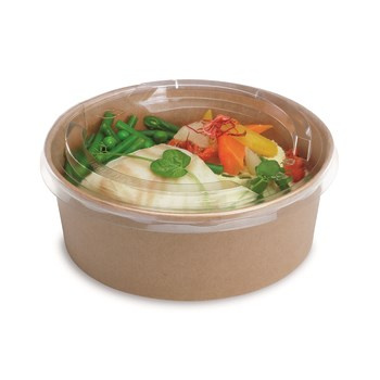 Guillin Polska Pokepack Miski papierowe kraft 1300 ml wraz z przykrywkami PET | 30 szt.