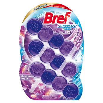 Bref WC Brilliant Gel All in 1 Zawieszka myjąco-zapachowa do muszli WC magiczna bryza 3 x 42 g
