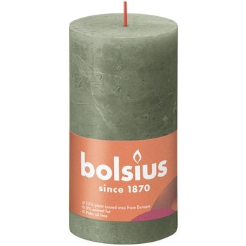 Bolsius Świeca pieńkowa rustic 130/68 Shine Zielona oliwka