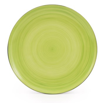 Talerz porcelanowy płytki Ole 27,5cm Joy zielony + obwódka szara