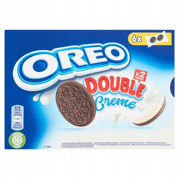 Oreo Double Ciastka kakaowe z nadzieniem o smaku waniliowym 170 g (12 sztuk)