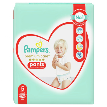Pampers Premium Care Pieluchomajtki, Rozmiar 5, 34 Sztuk, 12kg-17kg