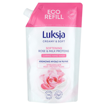 Luksja Creamy & Soft Kremowe mydło w płynie Róża i Proteiny mleka 400 ml opakowanie uzupełniające