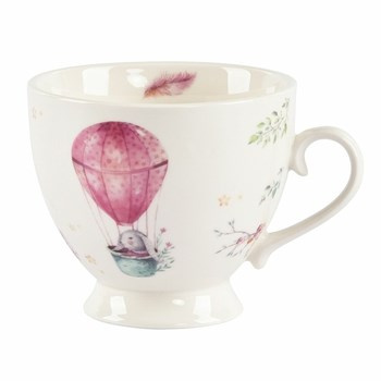 Filiżanka jumbo na stopce 350 ml dekoracja Zajączki Pastelowa Wiosna Altom Design