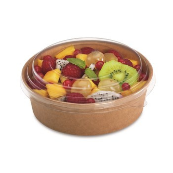 Guillin Polska Pokepack Miski papierowe kraft 1130 ml wraz z przykrywkami PET | 30 szt.