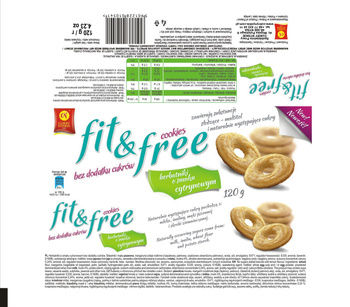 Herbatniki Fit&Free o smaku cytrynowym 120 g Cukry Nyskie