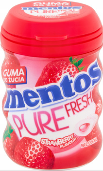 Mentos Pure Fresh Strawberry Guma do żucia bez cukru 60 g (30 sztuk)