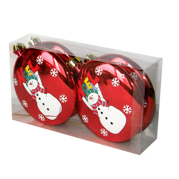 Bombki płaskie dekorowane-  4 sztuki