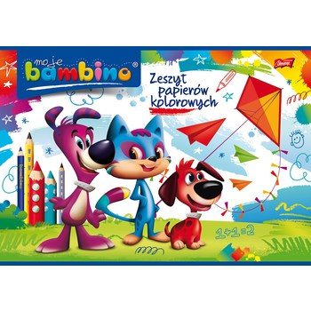 Bambino zeszyt papierów kolorowych nabłyszczany A4, 10 kartek
