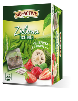 Big-Active Zielona herbata z truskawką i graviolą 30 g (20 x 1,5 g)