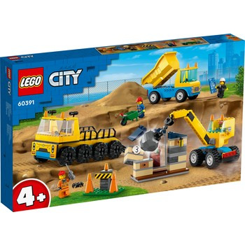 LEGO 60391 City Ciężarówki i dźwig z kulą wyburzeniową