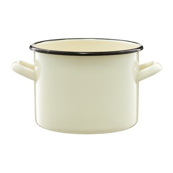 Garnek emaliowany kremowy 16 cm Emalia Olkusz