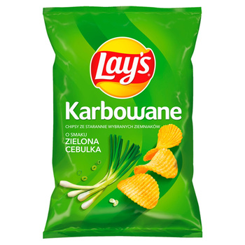 Lay's Chipsy ziemniaczane karbowane o smaku zielonej cebulki 130 g
