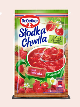 Dr Oetker Słodka Chwila Kisiel z kawałkami owoców smak poziomka 31,5g
