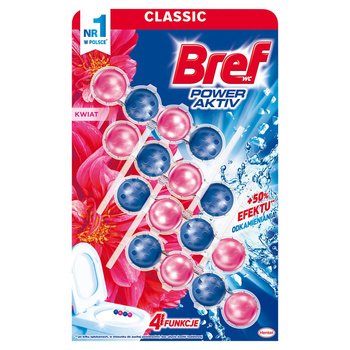 Bref Power Aktiv Zawieszka myjąco-zapachowa do muszli WC kwiatowa świeżość 4 x 50 g