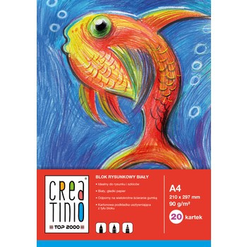 Blok rysunkowy Creatinio A4/ 20 kartek Biały TOP 2000