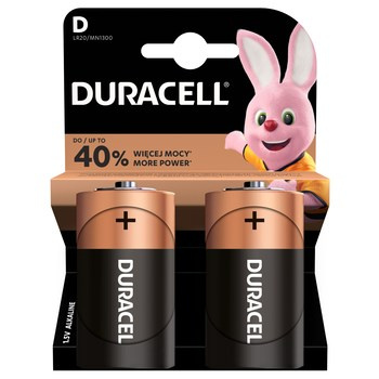 Baterie alkaliczne Duracell typ D 2szt.