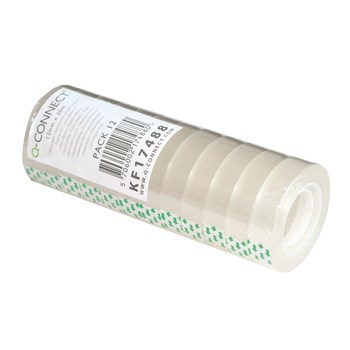 Taśma samoprzylepna biurowa Q-CONNECT 12mmx30m, 12 szt, transparentna