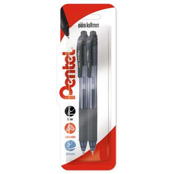 Pentel Pióro kulkowe EnerGel 0,7 mm BL107/czarny x 2 sztuki