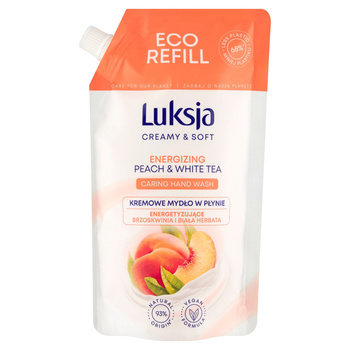 Luksja Creamy & Soft Kremowe mydło w płynie Brzoskwinia i Biała herbata 400 ml opakowanie uzupełniające