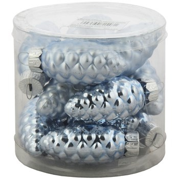 Bombki szklane szyszki/12 sztuk w tubie jasny niebieski