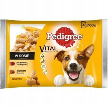 Pedigree Vital Protection Karma pełnoporcjowa w sosie 400 g (4 x 100 g)