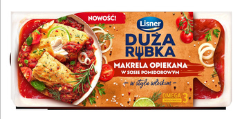 Duża Rybka Makrela opiekana w sosie pomidorowym w stylu włoskim Lisner 200g