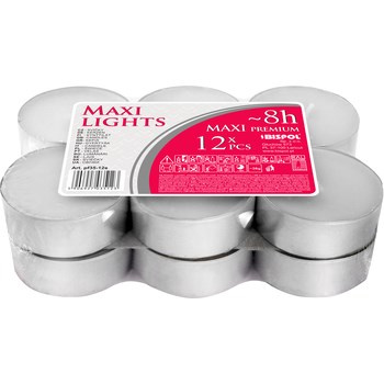 Świeca bezzapachowa Maxi Lights 12 sztuk