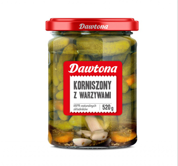Dawtona Korniszony z warzywami 520g