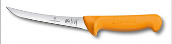 Nóż trybownik, Swibo, ostrzegładkie półelastyczne- 16cm, żółty VICTORINOX