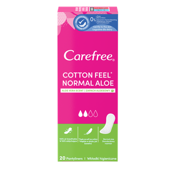 Carefree Cotton Feel Normal Wkładki higieniczne zapach aloesowy 20 szt