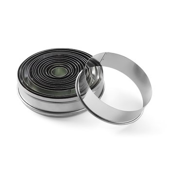 Forma do wycinania okrągła, gładka - zestaw 14 szt w blistrze HENDI