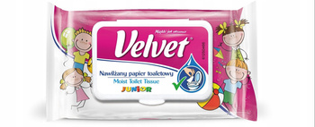 Velvet Junior Nawilżany papier toaletowy 42 sztuki