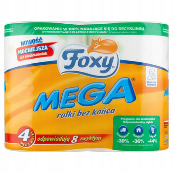 Papier toaletowy Foxy Mega 4 rolki, 3 warstwy