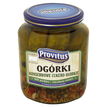 Provitus Ogórki konserwowe cukero słodkie 640 g