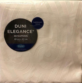 Duni Elegance Lily Serwetki 40 x 40 cm białe 40 sztuk