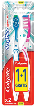 Colgate Max White Szczoteczka do zębów średnia MEDIUM 2 sztuki