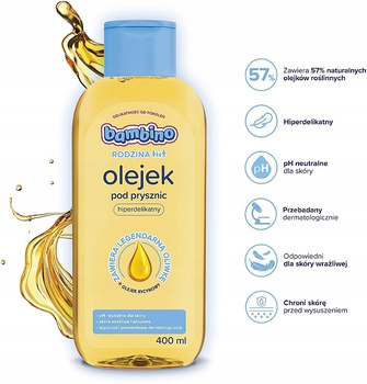 Bambino Rodzina Olejek pod prysznic hiperdelikatny 400 ml