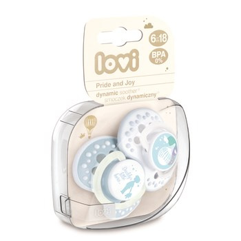 Smoczki silikonowe dynamiczne Lovi 6-18 m-cy (2 szt)  PRIDE&JOY