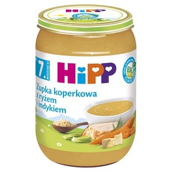 HiPP BIO Zupka koperkowa z ryżem i indykiem po 7. miesiącu 190 g