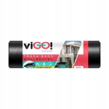 viGO! Eko Worki LD proste czarne 120L 10szt