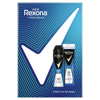 Zestaw Rexona ECO Cobalt Dry - żel pod prysznic 250ml + antyperspirant 150ml