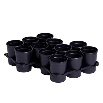 Vefi Doniczki okrągłe 6,5 cm (12szt.) + 2 tace